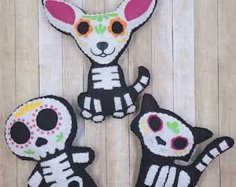 Sugar Skull Felt - Dia De Los Muertos - Sugar Skull Plush - Day of the Dead
