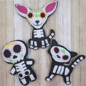 Sugar Skull Felt - Dia De Los Muertos - Sugar Skull Plush - Day of the Dead