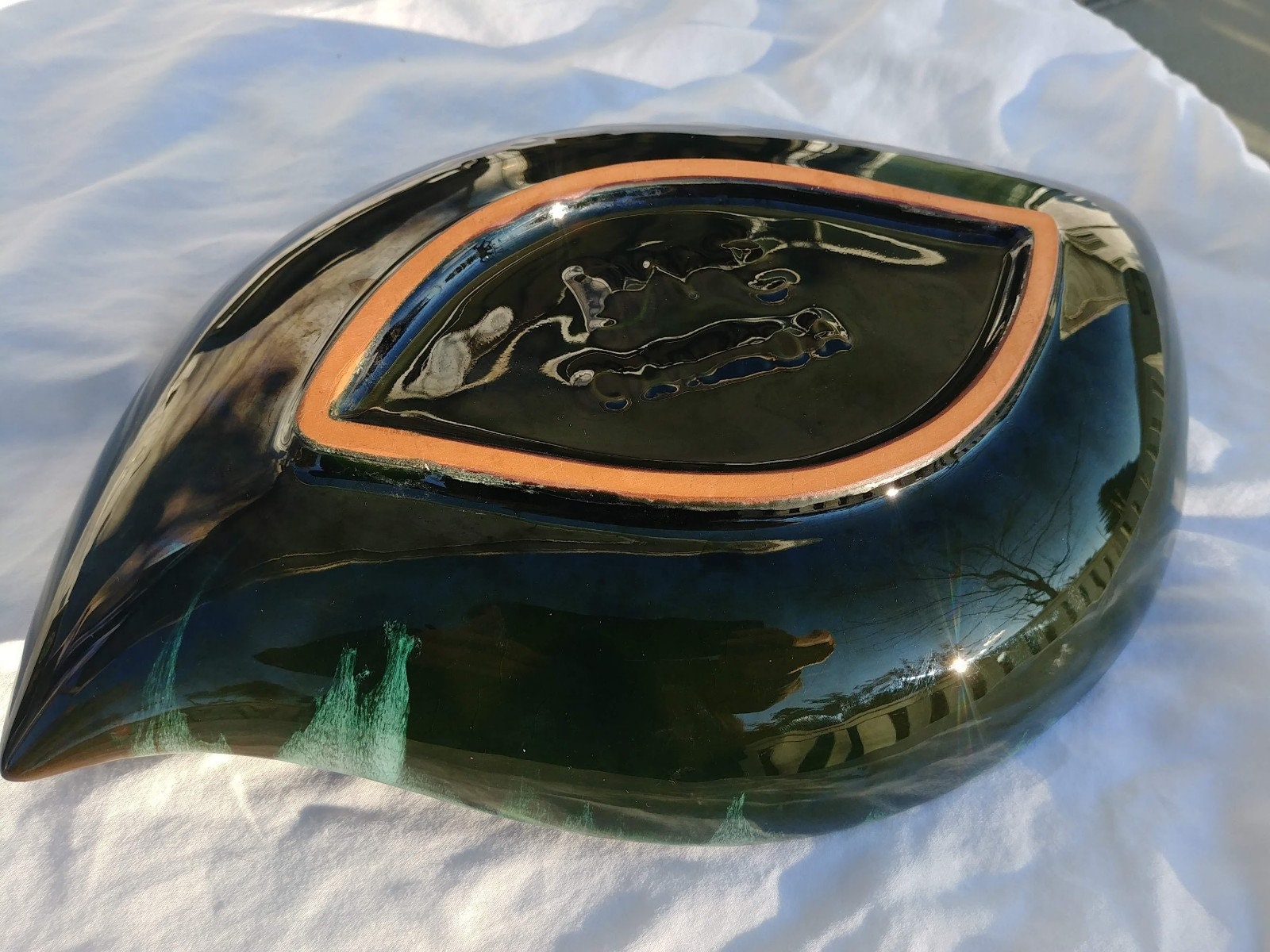 Fish Scale Dish, BMP, Vintage Blue Mountain Pottery, Canada, Makers