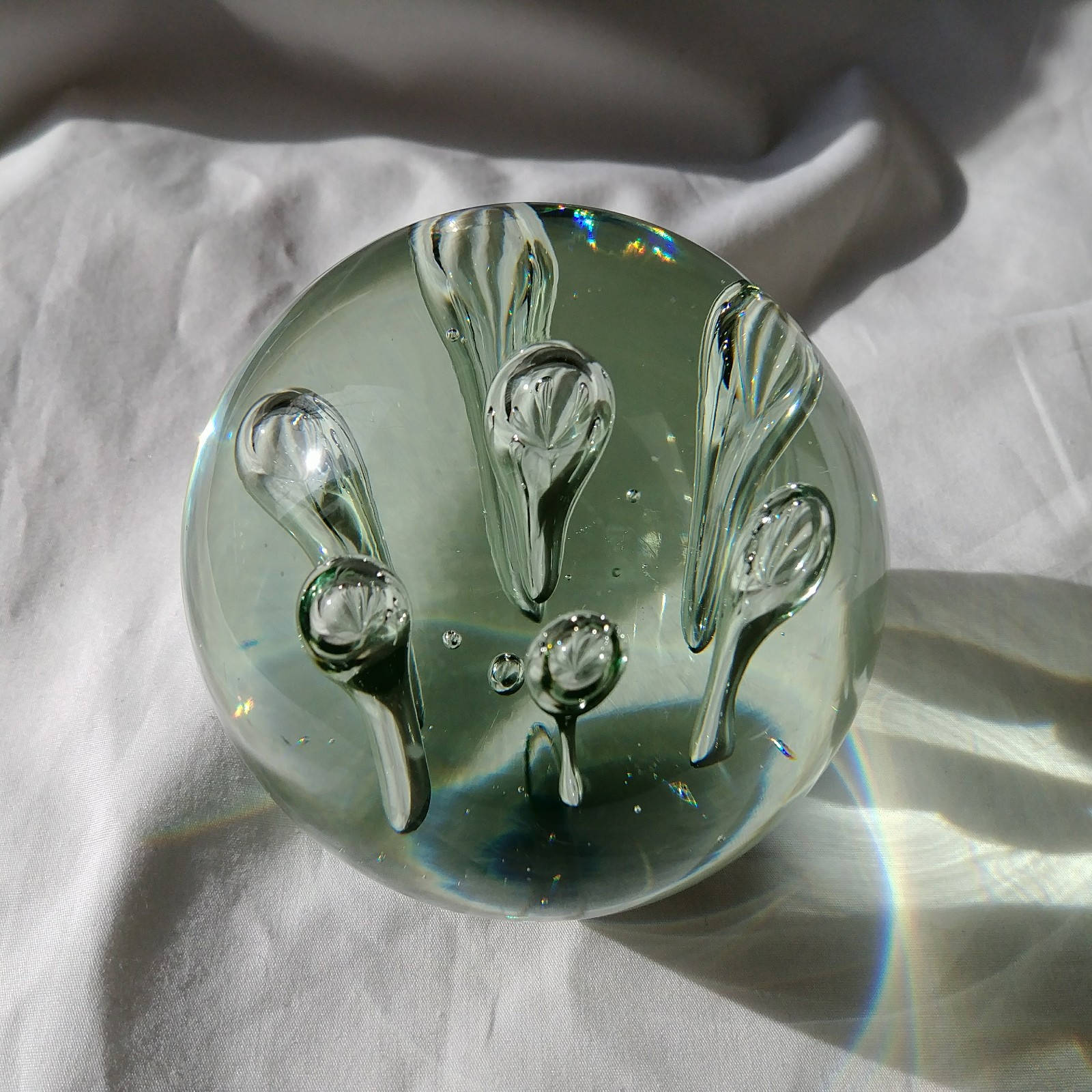 Download Vintage Glass Paperweight Clear With Green Tint Coloring Amazing Detail And Beauty Hand Formed ...