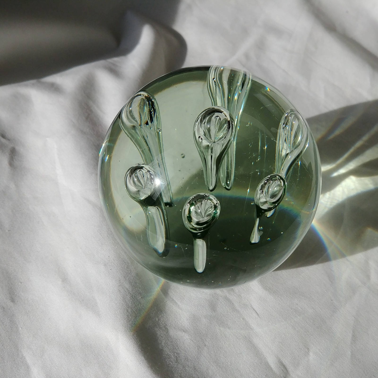 Download Vintage Glass Paperweight Clear With Green Tint Coloring Amazing Detail And Beauty Hand Formed ...