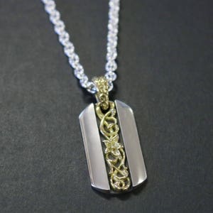 Hundeanhänger Kabbalah InspiriertEr Herren Sterling Silber & 18K Gold Anhänger Handmade in Tokyo Japan
