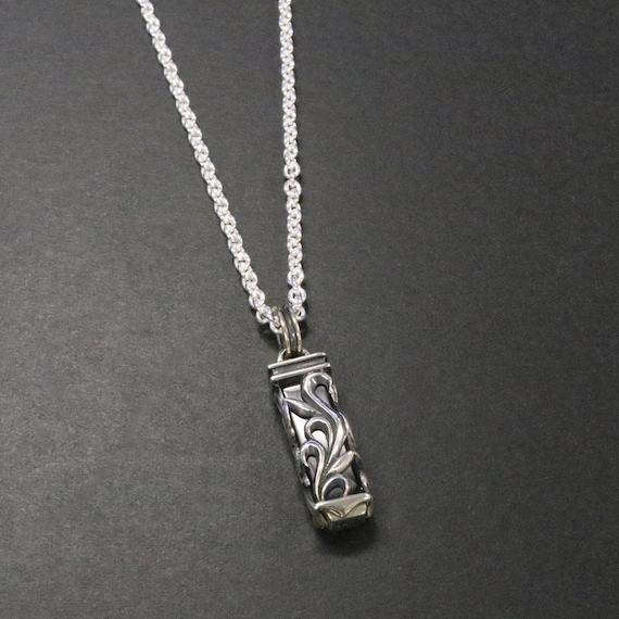 Arabesque Sterling Silver Pendant With Onyx Gemstone (handmade in 