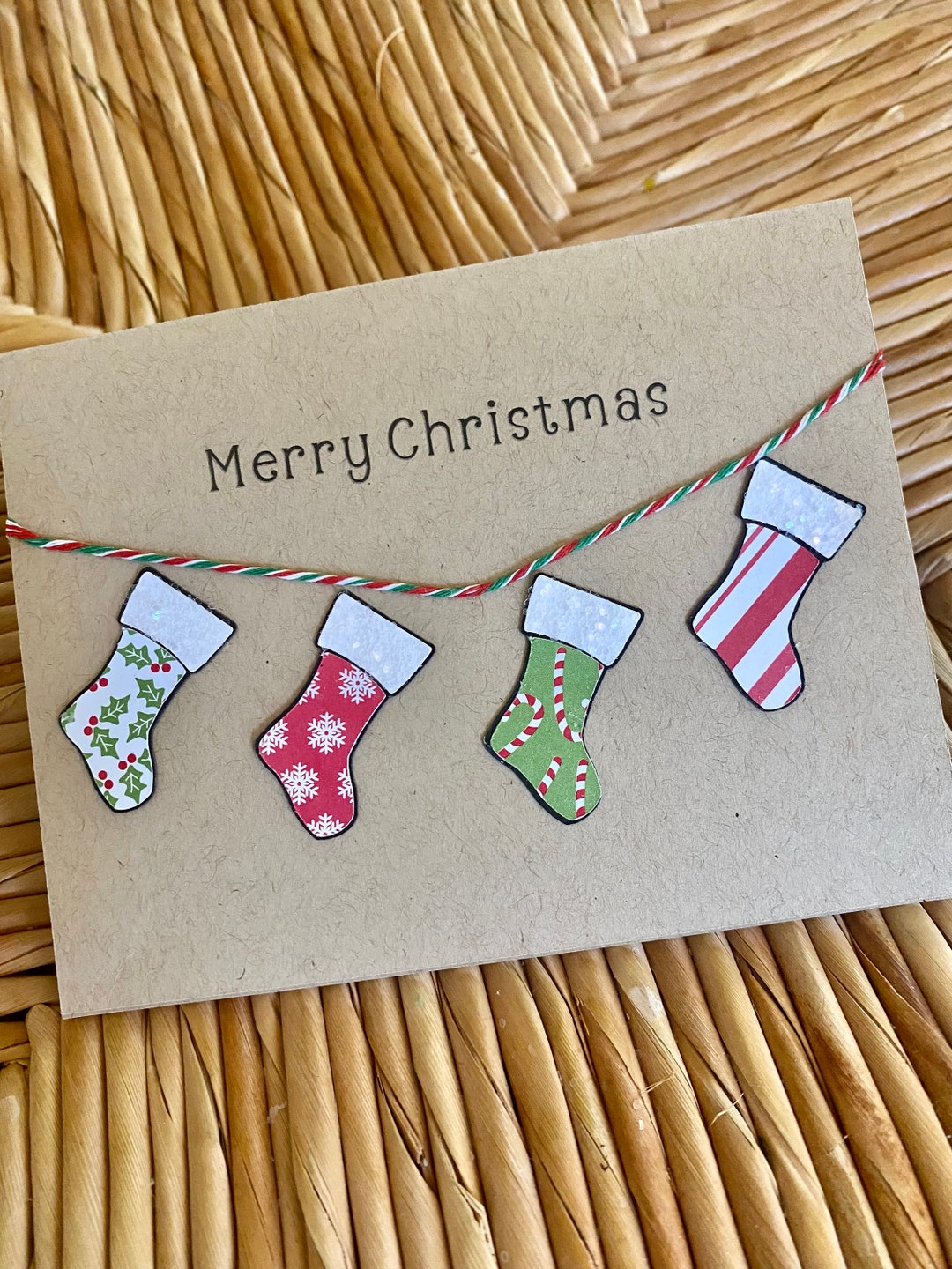 Christmas Stockings Card Set of 4 Etsy
