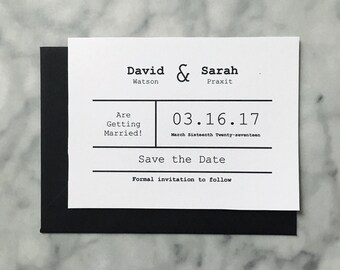 Typewriter Wedding Invitations Etsy