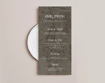 Middle Earth: LOTR Wedding Menu Template, Lord of the Rings Wedding Menu Card, Printable Wedding Menu Template, Fully Editable with Templett