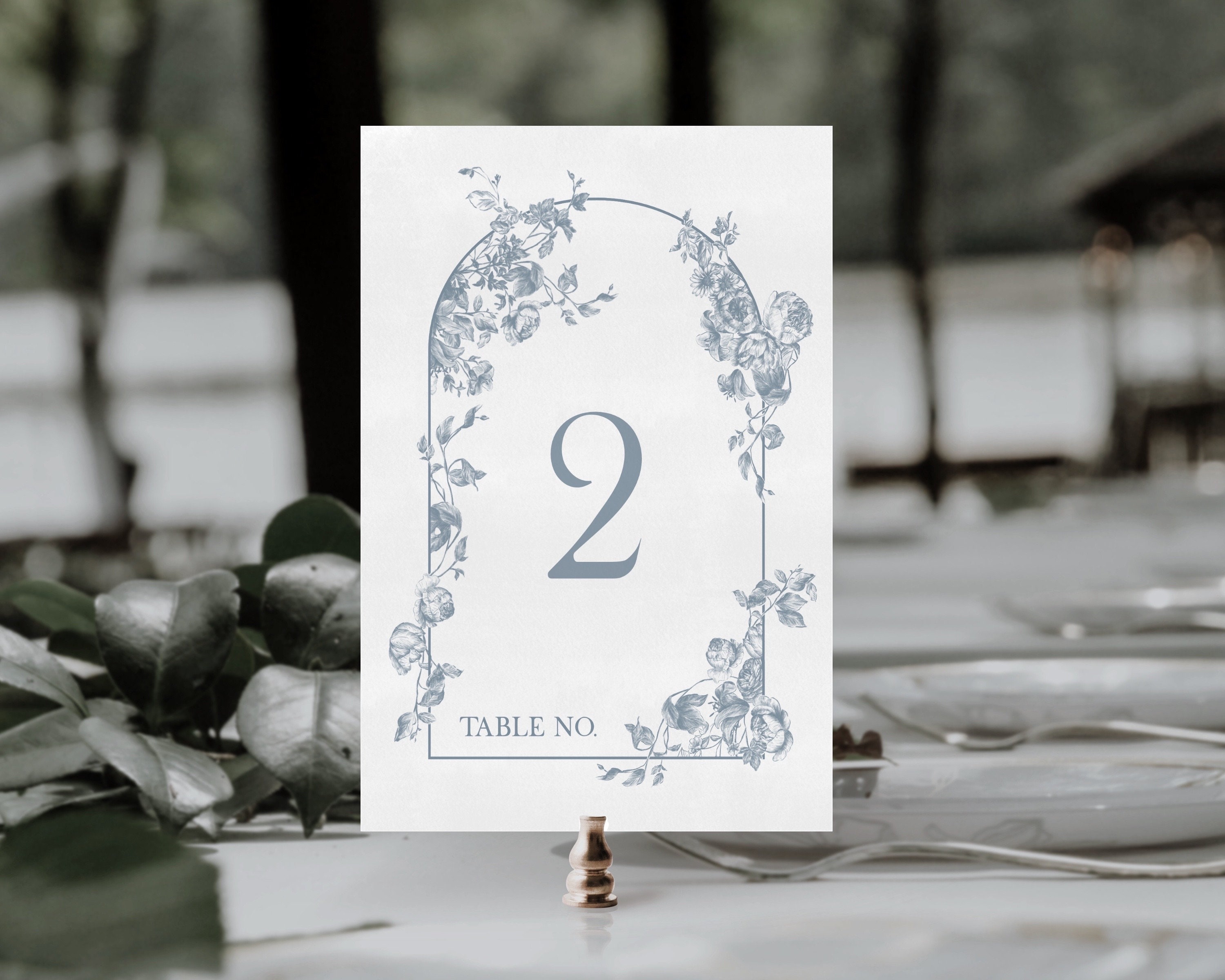 Gabrielle | Dusty Blue Wedding Table Numbers, Printed Table Numbers ...