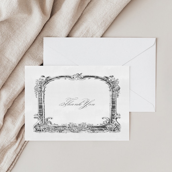 Eden | Elegant Thank You Cards, Victorian Thank You Card Set, Thank You Cards Bridal Shower, Bridesmaid Thank You Card, Shower Thank You