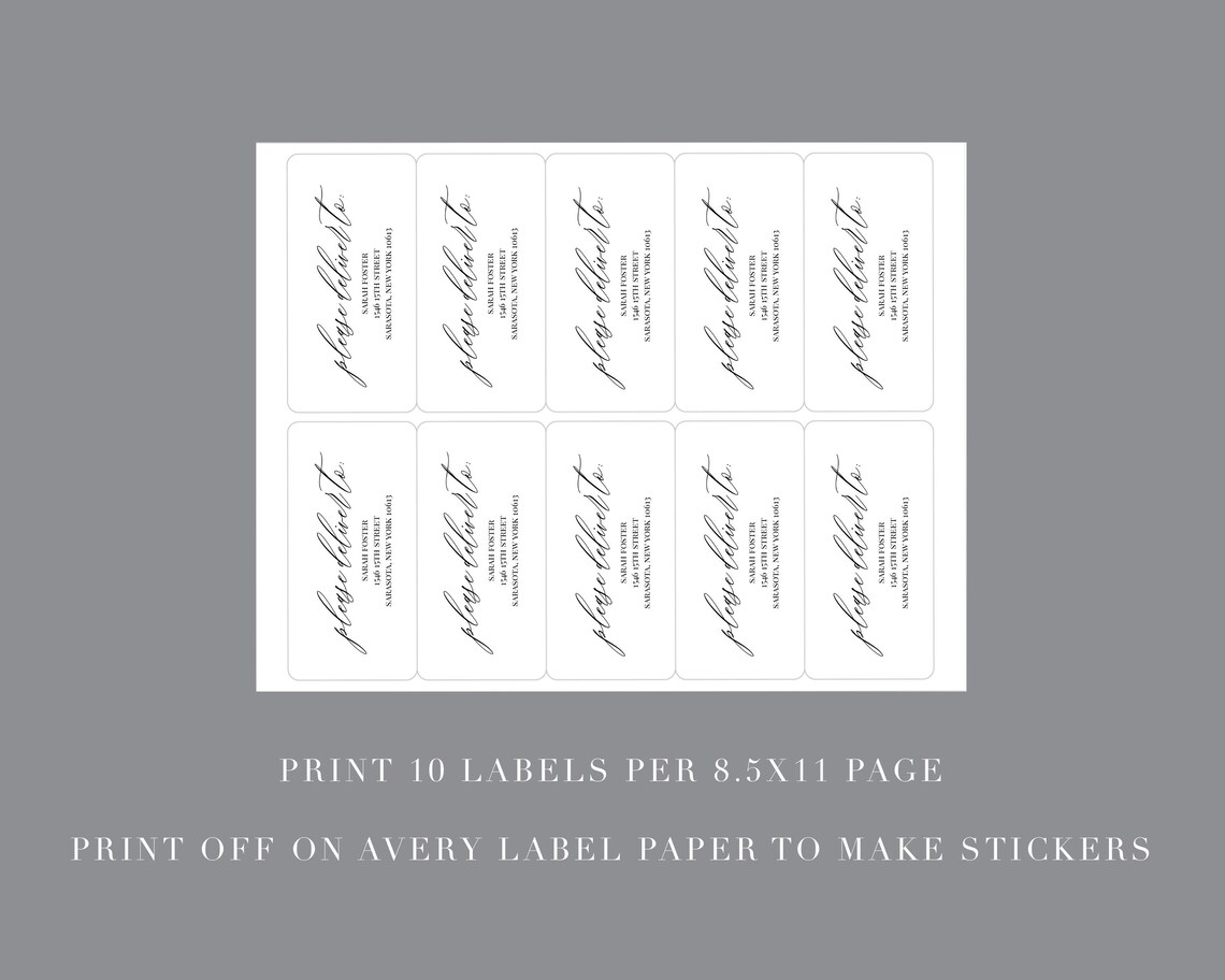 2x4 Editable Address Label Template Instant Download - Etsy