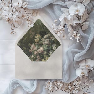 Wild Roses | Vintage Floral Wedding Invitation Envelopes, Fine Art Lined Envelopes, Envelope Liners for Wedding Envelopes, Wild Roses Design