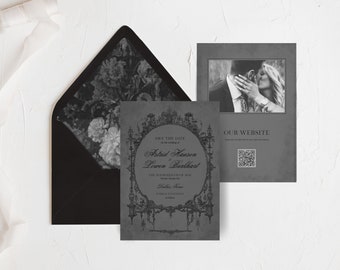 Circe: Halloween Wedding Save the Date Printable Template, Gothic Save the Date, Editable Save the Date Template, Printable Save the Date