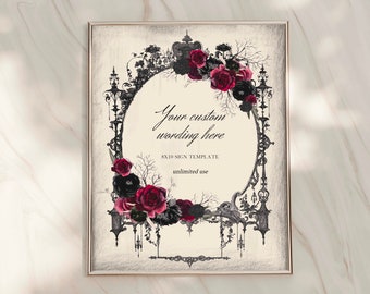 Circe: Editable Custom Wedding Sign Template, Halloween Wedding Sign, Create Any Sign Unlimited Times, Instant Download, Printable Templett