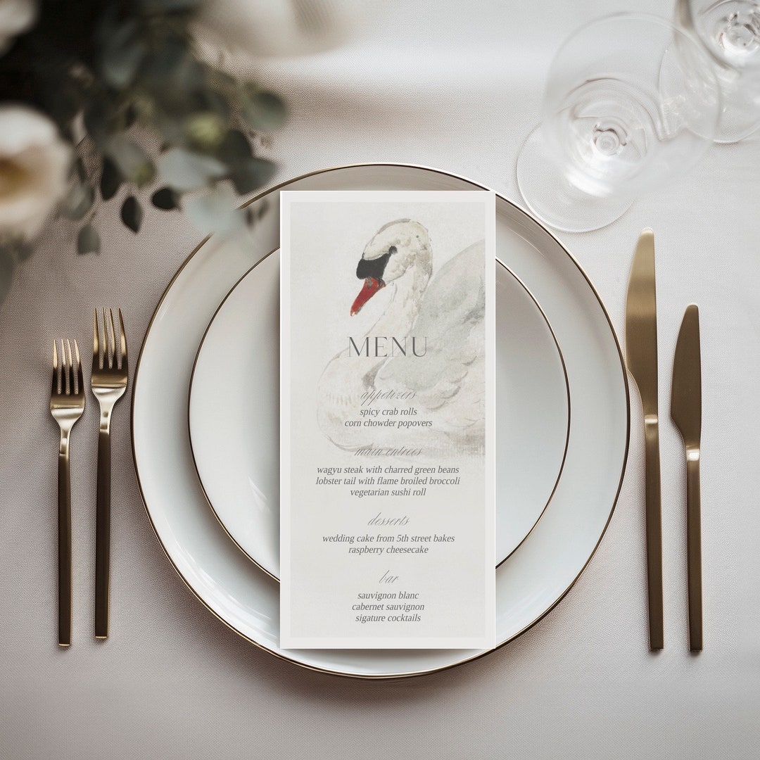 Maral | Classic Ivory Wedding Menu, Ivory Wedding Menu Card, Wedding ...