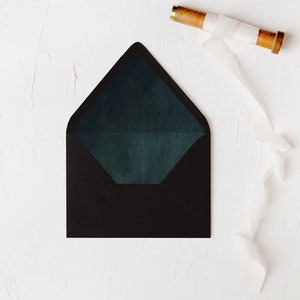 Juliet | Dark Green Wedding Invitation Envelopes, Dark Green Lined Envelopes, Envelope Liners for Wedding Envelopes, A7 Envelope Liner