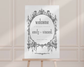 Circe: Halloween Wedding Sign, Gothic Halloween Wedding Sign, Welcome Sign Template, Instant Download, Halloween Wedding Decor