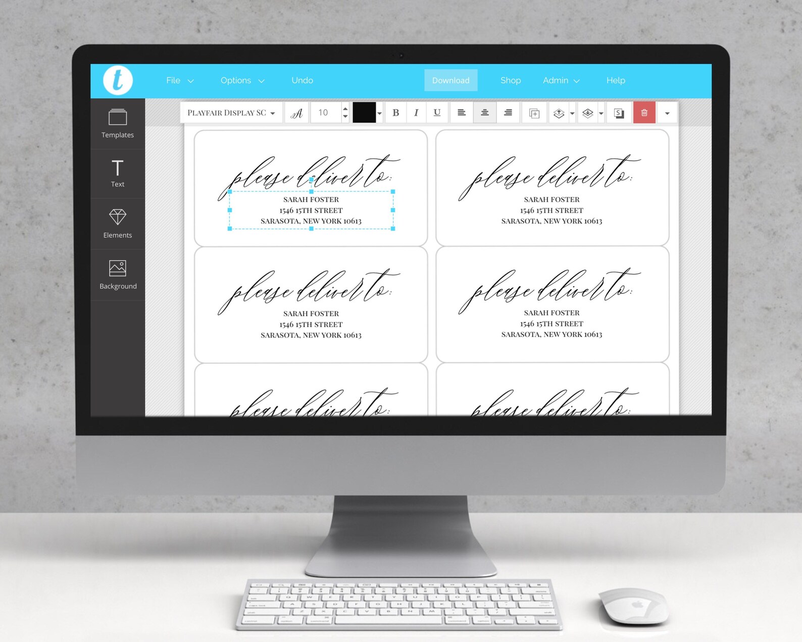 2x4 Editable Address Label Template Instant Download Etsy