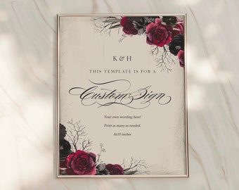 Circe: Editable Custom Wedding Sign Template, Halloween Wedding Decor, Create Any Sign Unlimited Times, Instant Download, Printable, 8x10