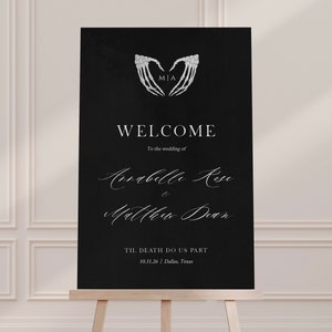 Scylla: Halloween Wedding Sign, Gothic Halloween Wedding Sign, Welcome Sign Template, Instant Download, Halloween Wedding Decor