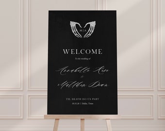 Scylla: Halloween Wedding Sign, Gothic Halloween Wedding Sign, Welcome Sign Template, Instant Download, Halloween Wedding Decor