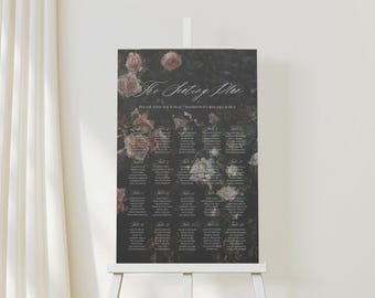 Syph | Fine Art Wedding Seating Chart, Moody Floral Wedding Sign, Wedding Table Plan, Printable Wedding Signs, Wedding Seating Plan