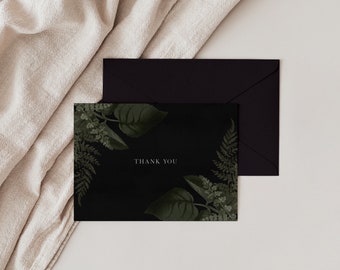 Megara | Greenery Thank You Notes, Bridal Shower Thank You Cards, Floral Wedding Shower Thank You Card, Note Cards for Thank You Gifts