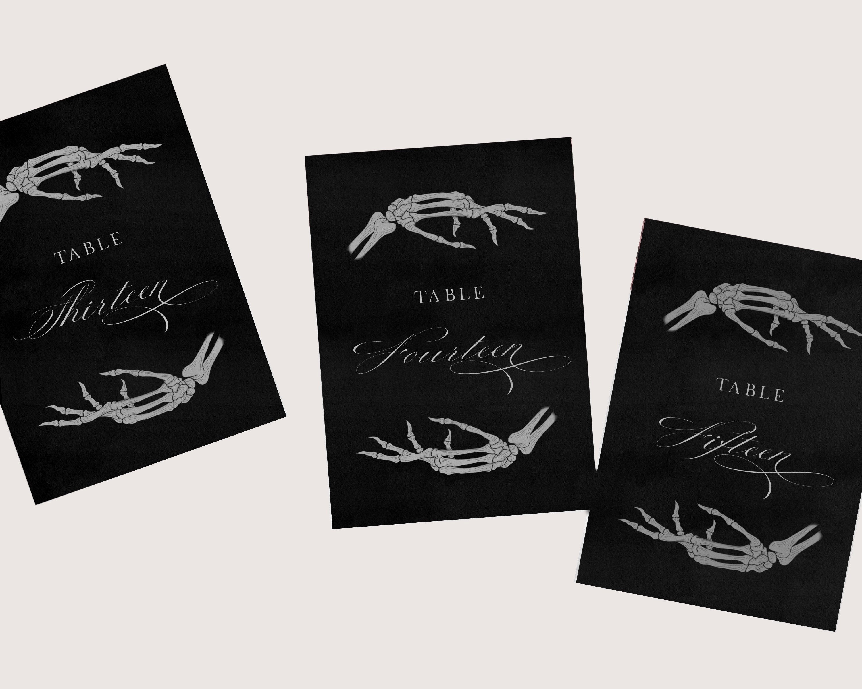 Scylla | Halloween Wedding Table Numbers, Printed Table Numbers, Black ...