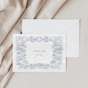 Athena / Tarjetas de agradecimiento florales, conjunto de tarjetas de agradecimiento de boda o ducha, tarjeta de agradecimiento floral vintage, tarjetas impresas para agradecimiento de boda