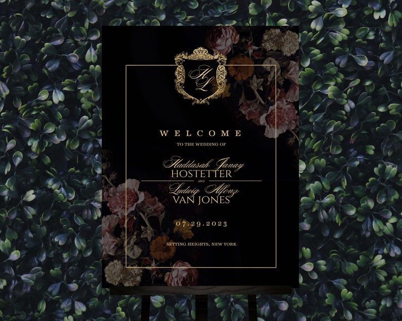 Fae: Welcome Sign Template Instant Download Moody Floral Bridal Shower Welcome Wedding Welcome Poster 100/% Editable Dark Moody Floral