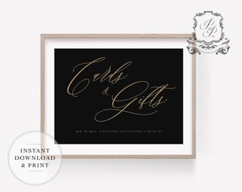 Eliza: Cards and Gifts Sign, Gifts Table Sign, 8x10, Cards and Gifts Printable, Wedding Sign, Edit with Templett, Wedding Cards Sign