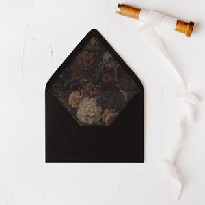 Willow | Fall Wedding Invitation Envelopes, Dark Autumn Floral Envelopes, Lined Envelopes, Autumn Fall Wedding Invitations, Set of 10