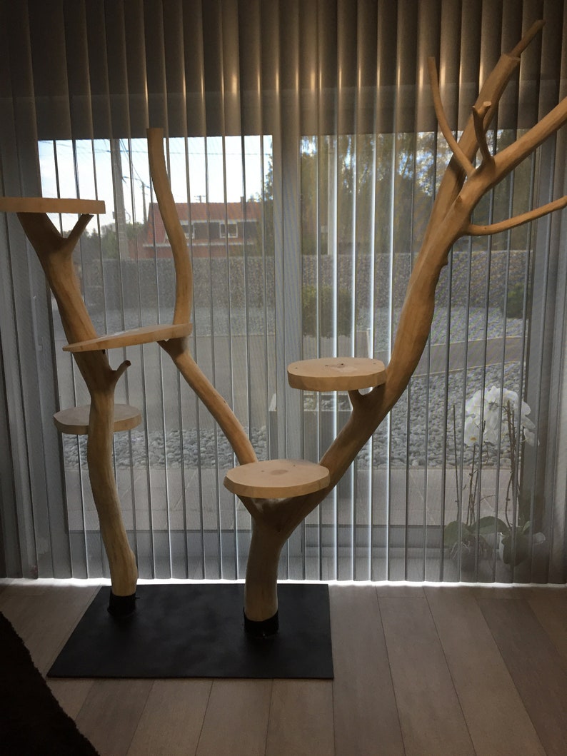 Natural wood cat tree Etsy