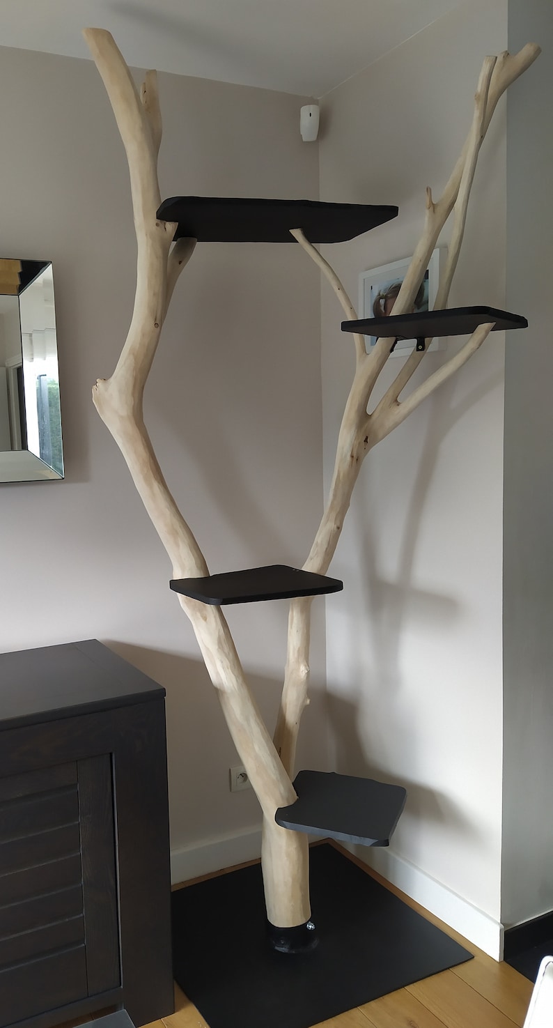 Natural wood cat tree Etsy
