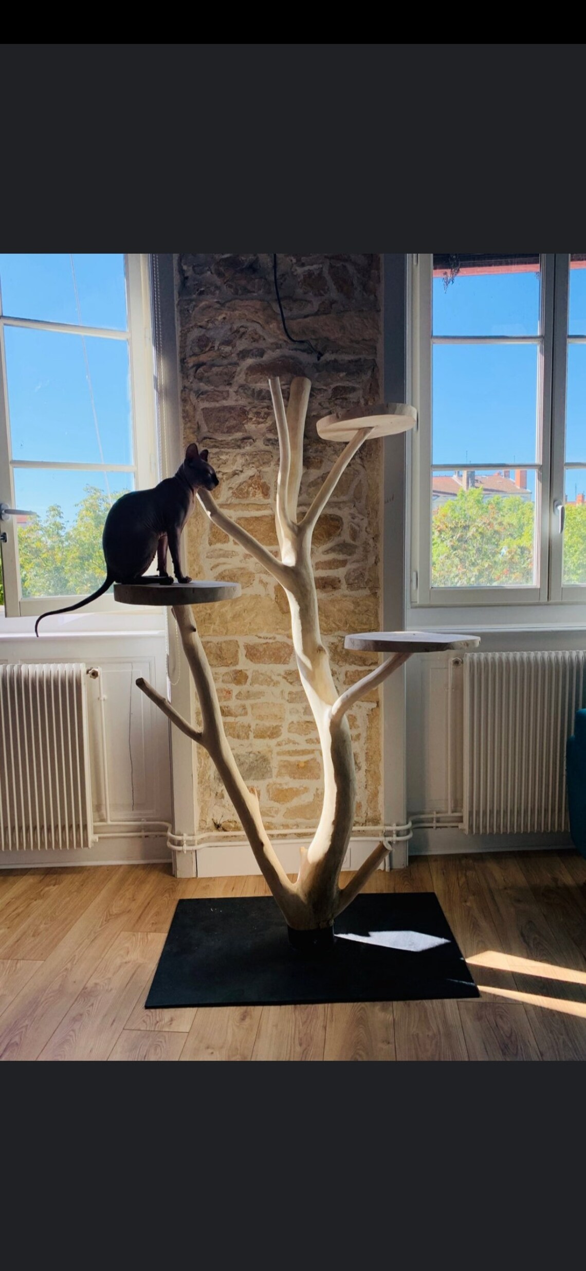 Natural wood cat tree Etsy