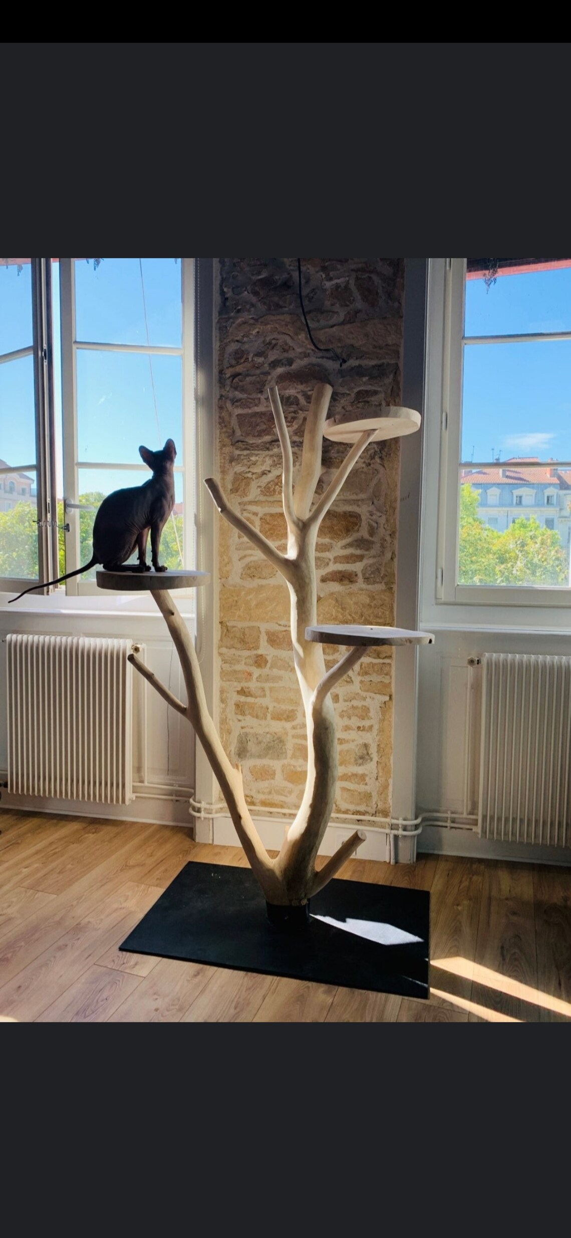 Natural wood cat tree Etsy