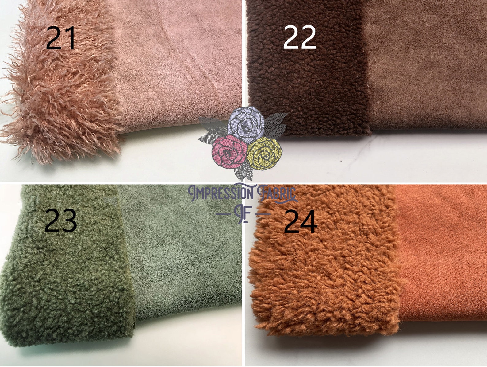 Bonded Sherpa Fabric Suede Fabric Faux fur fabric Winter Etsy