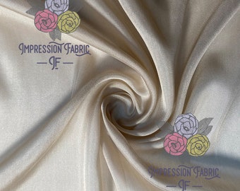 Cream White 100% Silk Chiffon Fabric Sheer Dress Fabric By The Yard - 55.1" Wide