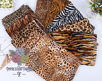 Tela Animal Print, cortada a medida, Leopardo, Guepardo, Cebra, Jirafa, Tigre, Tela de costura, Tela elástica