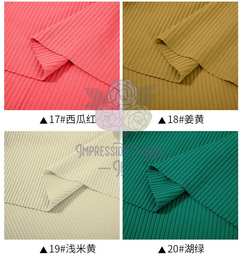Rib Knit Fabric Ribbed Cotton Fabric by the Half Yard Soft Etsy