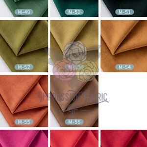 Velvet Fabric, Soft Upholstery Pillow Curtain Cushion Fabric, By The Half Yard image 9