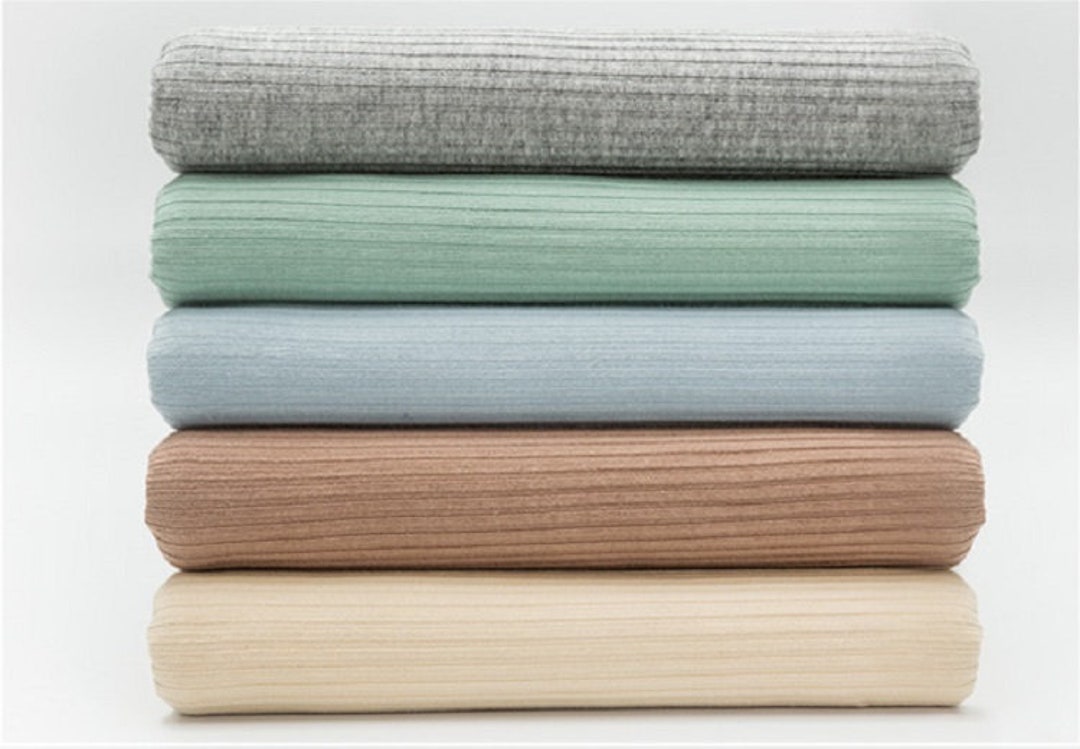 Rib Knit Fabric Ribbed Cotton Fabric by the Half Yard Soft Etsy