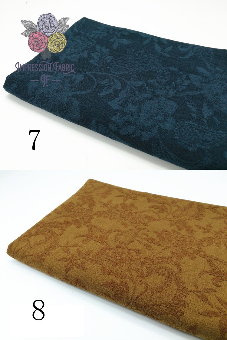 Jacquard Linen Fabric Heavy Natural Linen Cotton Fabric by the Etsy