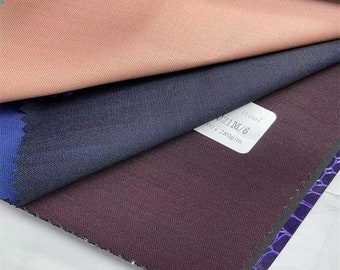 70% Merino Wool Worsted Suiting Fabric, Solid Suit Fabric By The Yard