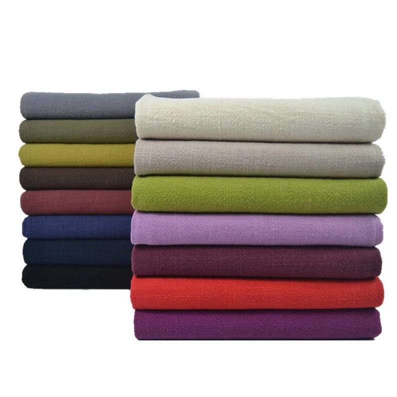 Heavy Natural Linen Cotton Fabric Cotton Linen Blend By The Etsy