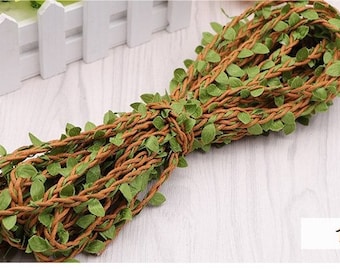 Leaves and rattan weaving Decorative rope, 4 styles, by the 11 yard