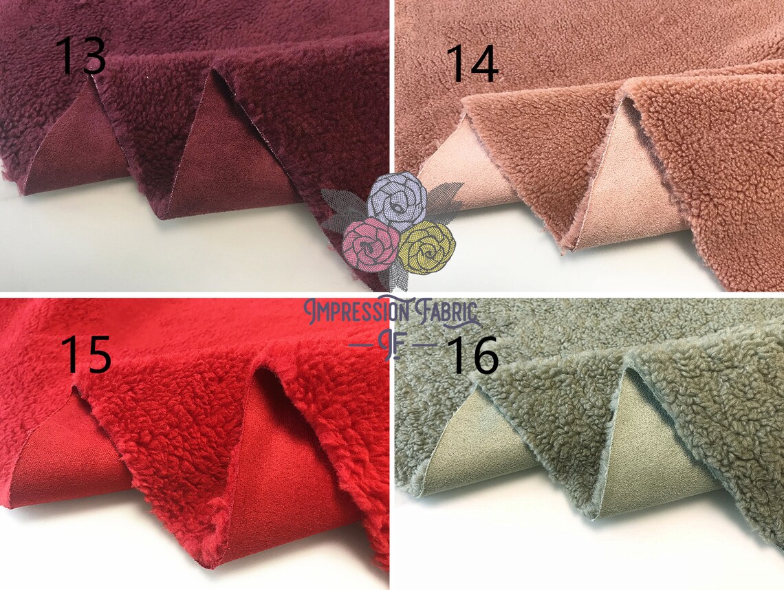 Bonded Sherpa Fabric Suede Fabric Faux fur fabric Winter Etsy