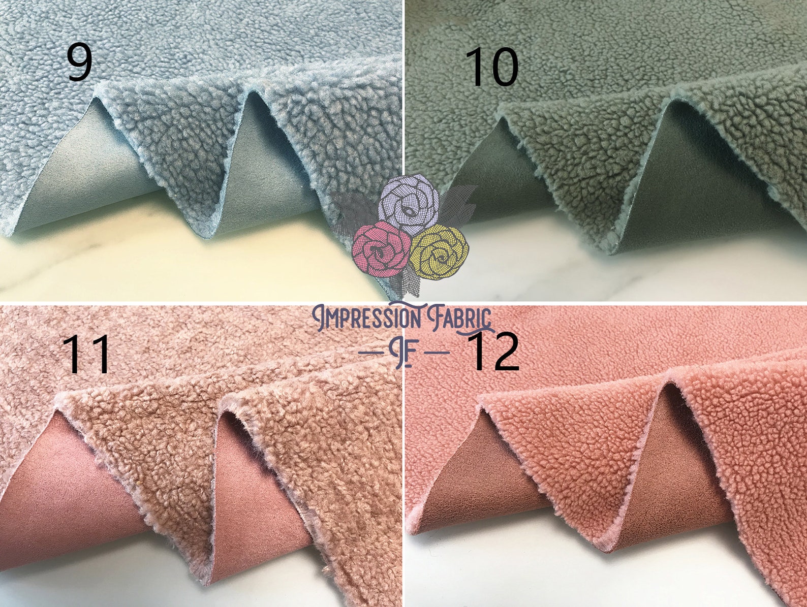 Bonded Sherpa Fabric Suede Fabric Faux fur fabric Winter Etsy