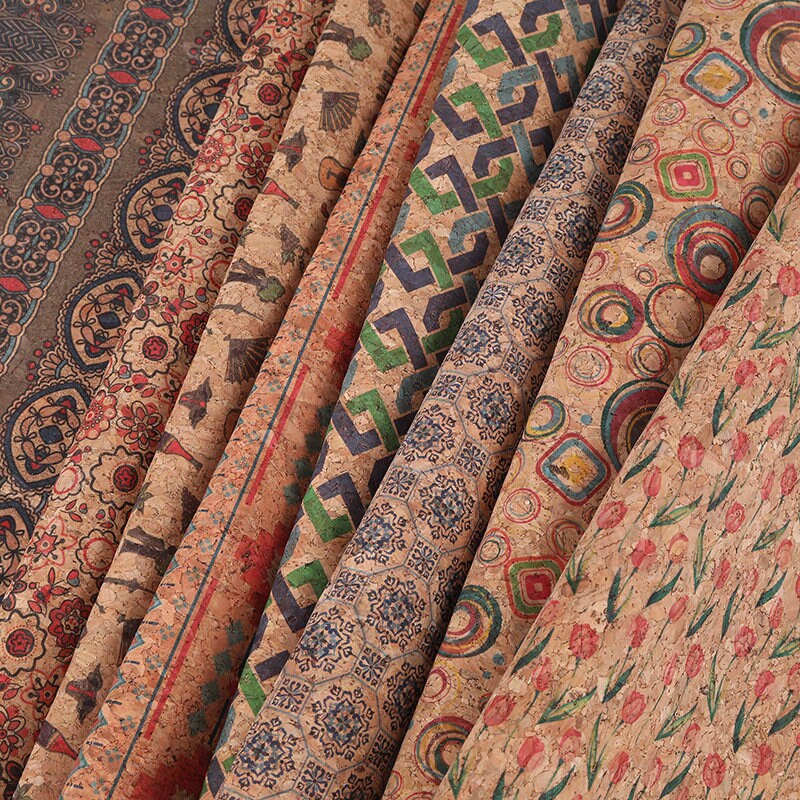 Print Cork Leather Fabric Vegan Leather Natural Cork Fabric Etsy