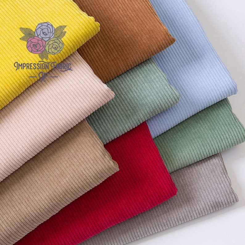 100% Cotton Corduroy Fabric Stretch Corduroy Solid Color | Etsy