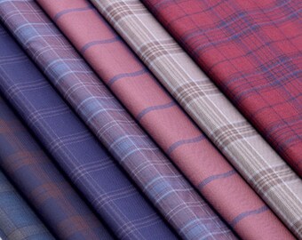 50% Merino Wool Worsted Suiting Fabric, Plaid Suit Fabric By The Yard