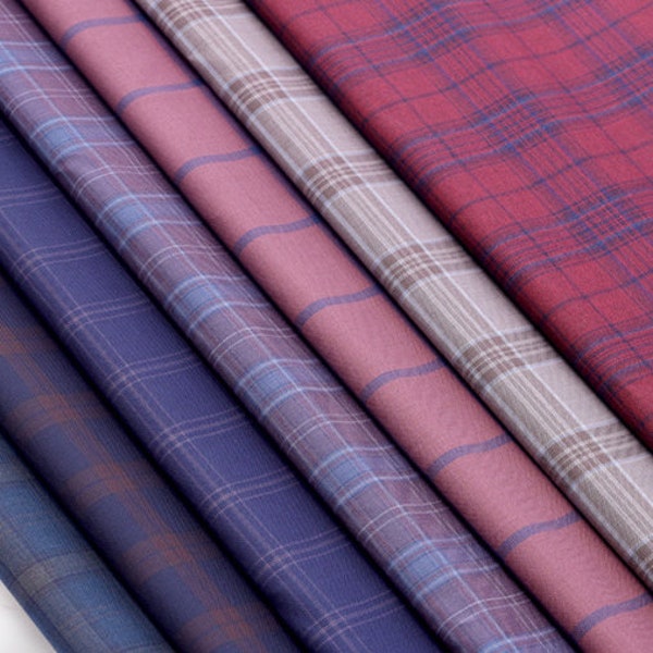 Plaid Wool Fabric Etsy